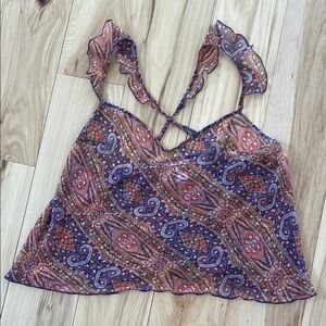 Victoria's Secret S Sheer Paisley Print Tank